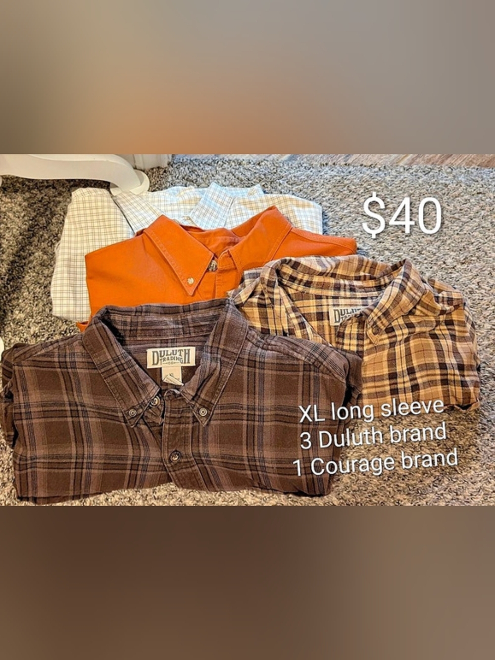 Duluth Trading Men's XL Plaid Button-Down Shirt Bundle